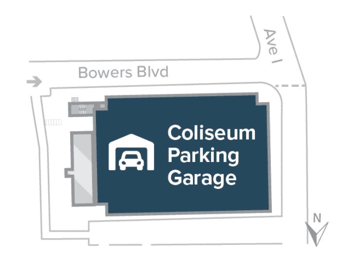 Sam Houston State University Coliseum Parking Garage map