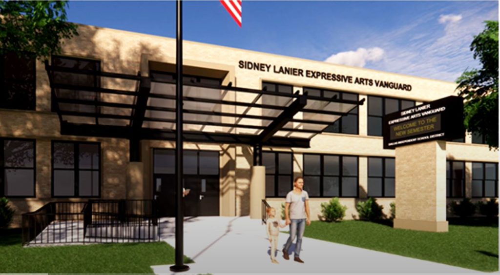 Rendering of Renovated Sidney Lanier Vanguard and estimates on the renovation of schools